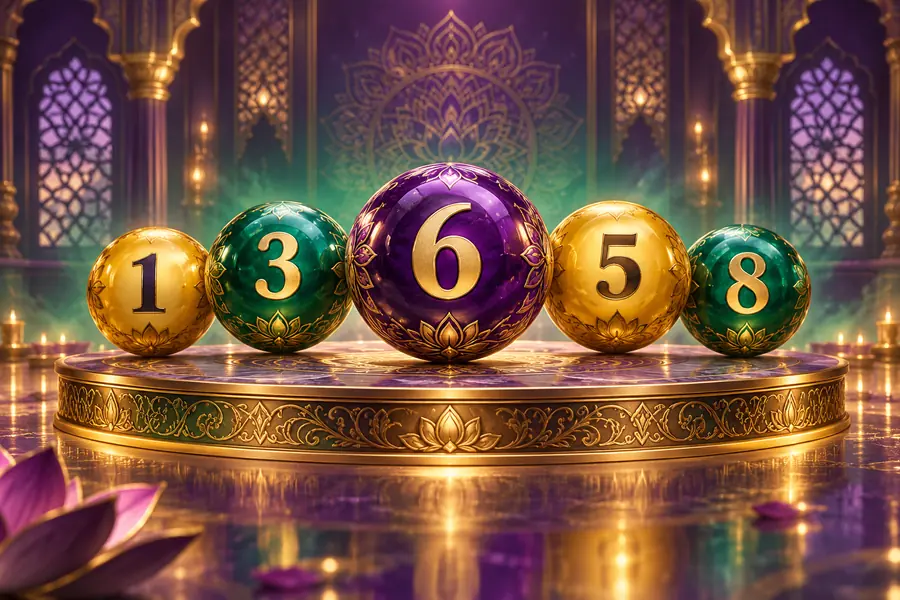 Number and colour game elements for 61 Lottery