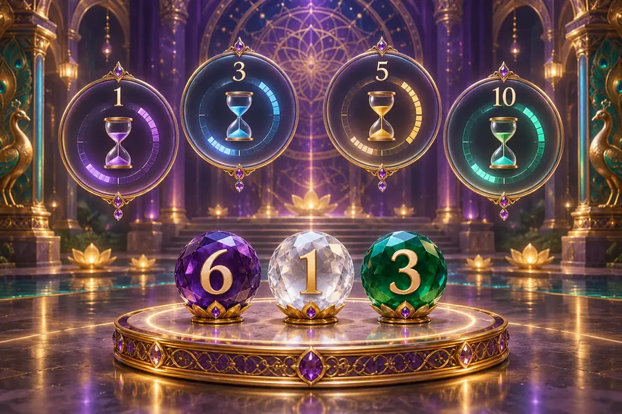 Four timed reference panels for 61 Lottery predictions